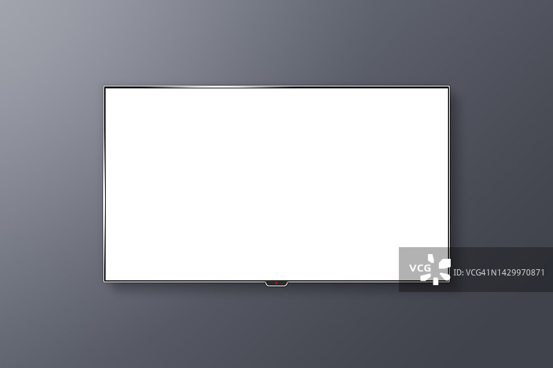 深色墙壁上的壁挂式电视图片素材