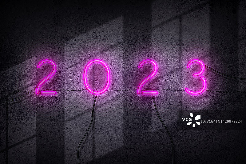 霓虹灯欢迎2023图片素材