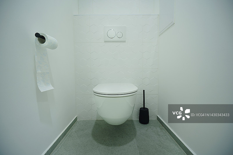干净的现代厕所特写图片素材