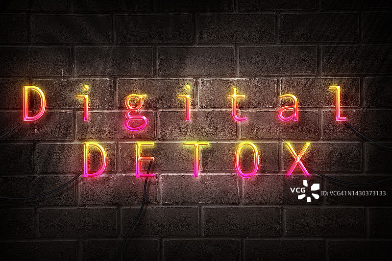 霓虹风格的数字排毒概念图片素材