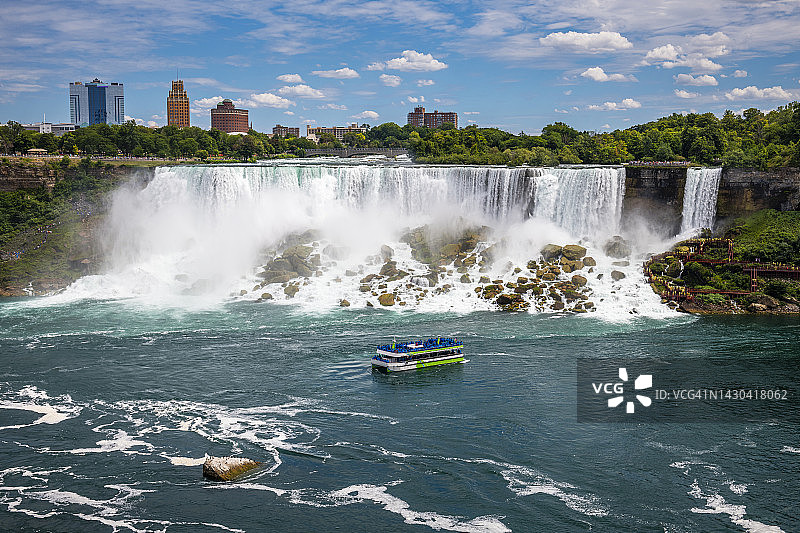 加拿大尼亚加拉瀑布游船图片素材