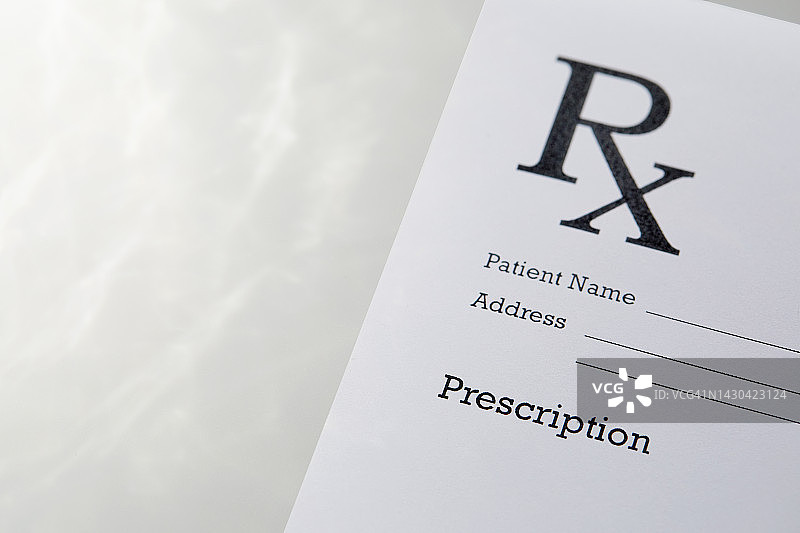 医生处方单特写图片素材