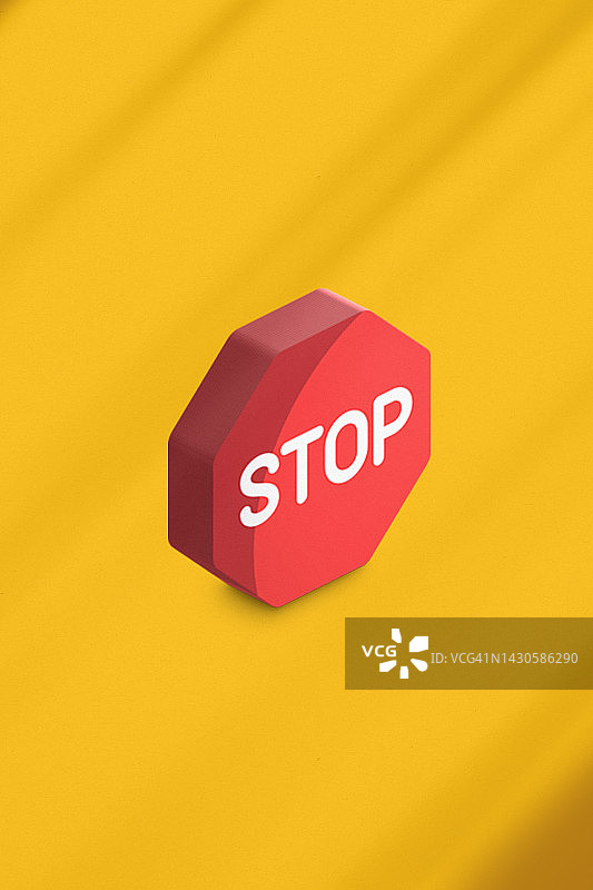 黄色背景上的红色禁止标志图片素材