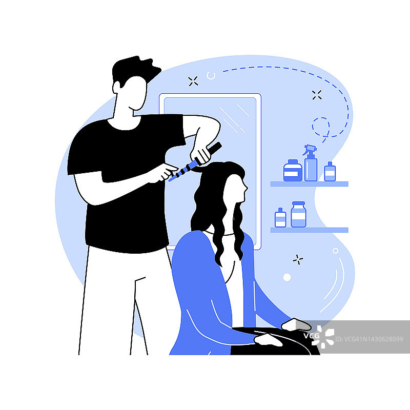 发型设计独立卡通矢量插图图片素材