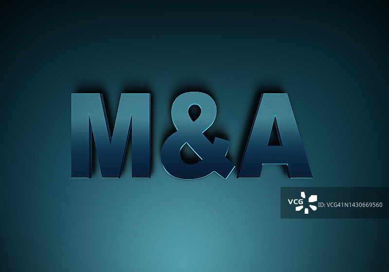 深蓝色3D字母阴影中的并购信息图片素材