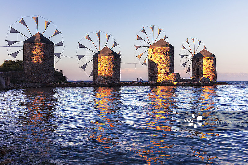 希俄斯岛的风车图片素材