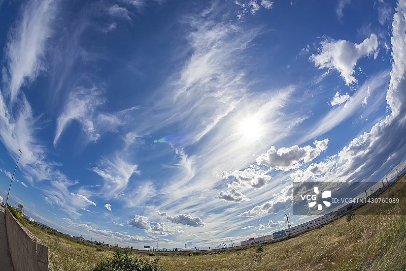蓝天和白云（鱼眼镜头）图片素材