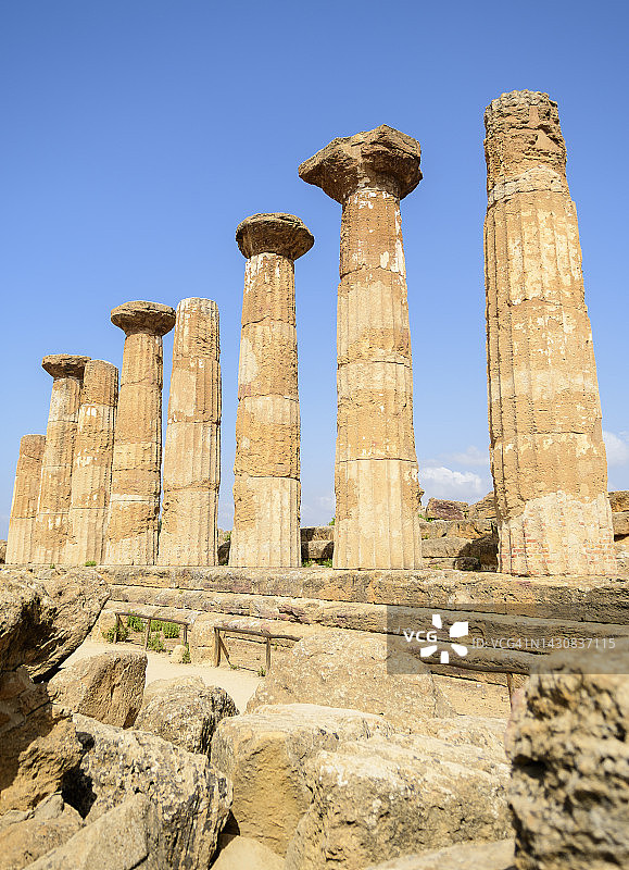 阿格里真托神殿之谷的赫拉克勒斯神庙遗址，意大利西西里岛图片素材