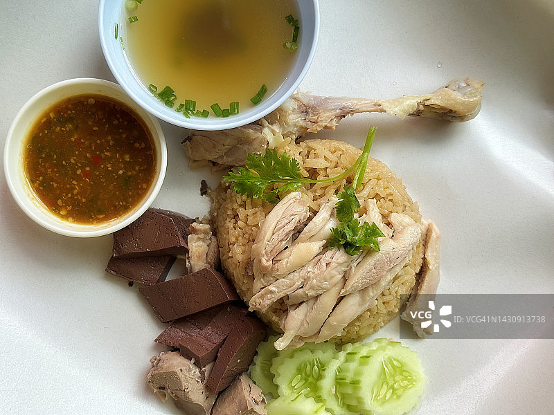 海南鸡饭切片图片素材