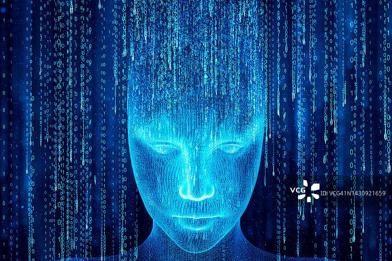 AI人工智能机器人和二进制图片素材