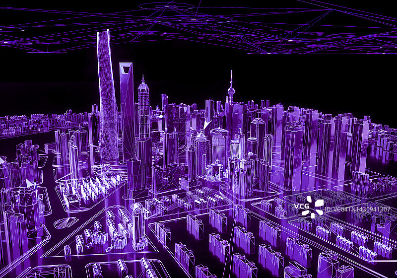 未来城市网络图片素材