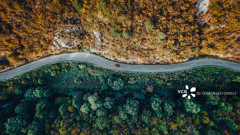 穿过森林的路图片素材