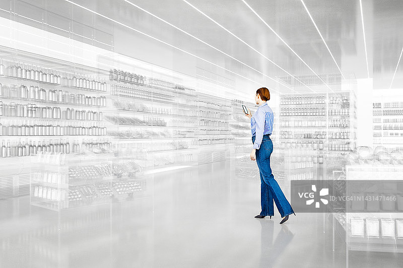 VR虚拟现实购物概念图图片素材