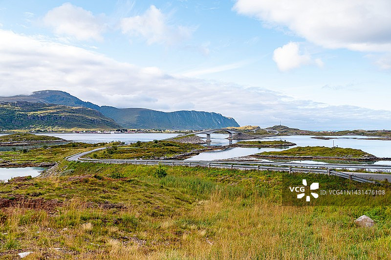 挪威罗弗敦群岛的弗莱德旺桥图片素材