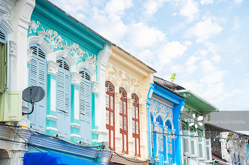 普吉老镇中葡风格建筑图片素材