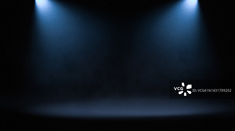 蓝色聚光灯和舞台图片素材