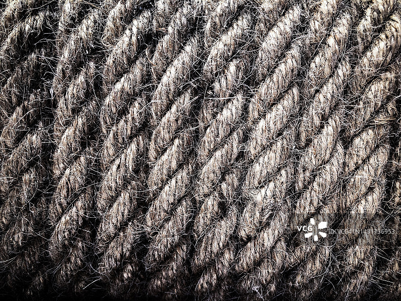 编织船用绳索特写图片素材