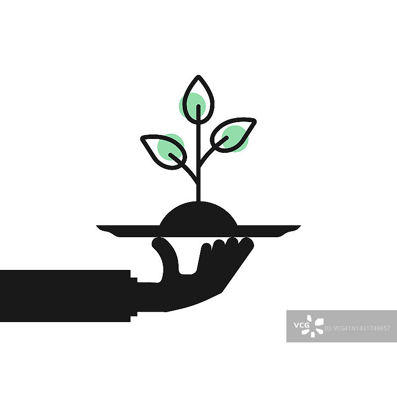 手持线性生长植物图片素材