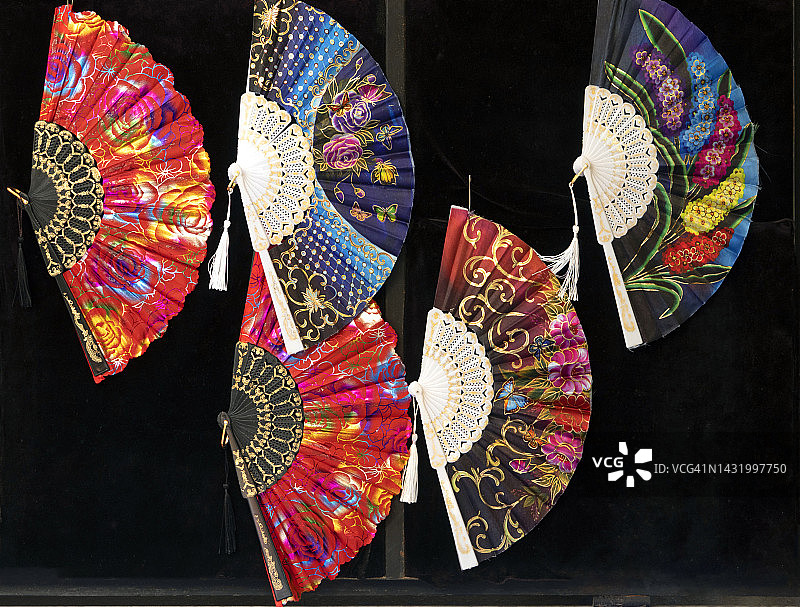 市场在售扇子特写图片素材