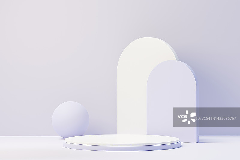 3D渲染 美容展示台，2022年度代表色设计，用于产品展示和广告 简约粉彩天空和梦幻场景 浪漫概念图片素材