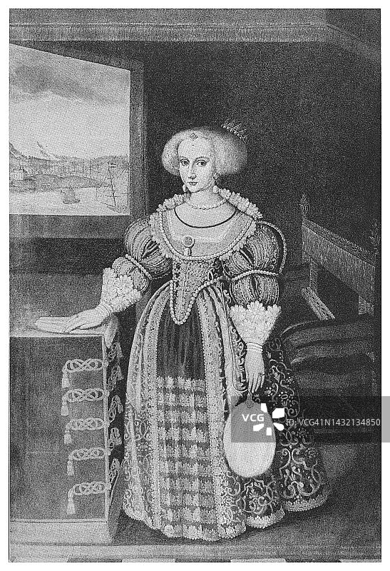 勃兰登堡的玛丽亚·埃莱奥诺拉，瑞典公主和王后的肖像图片素材