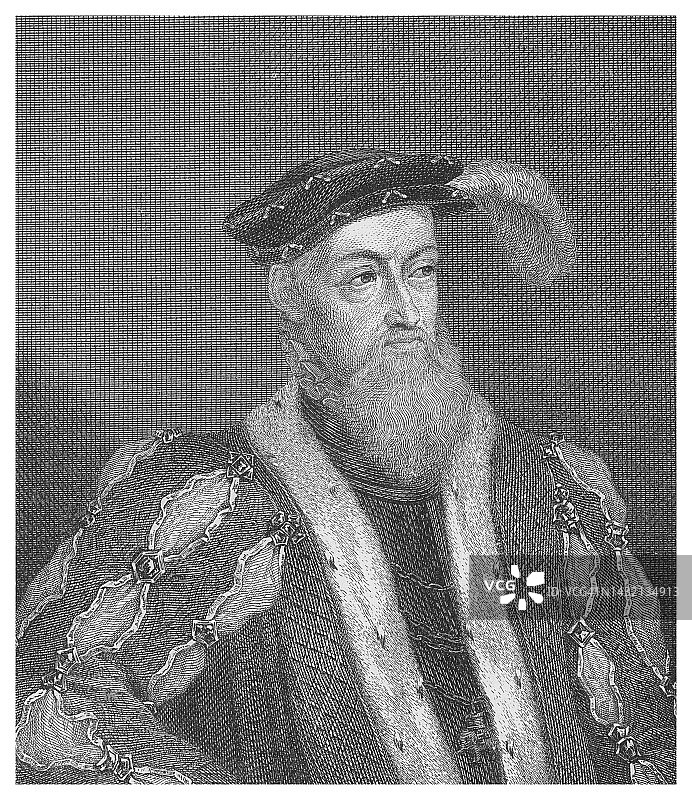 丹麦国王克里斯蒂安三世肖像，1534年起为丹麦国王，1537年起为挪威国王图片素材