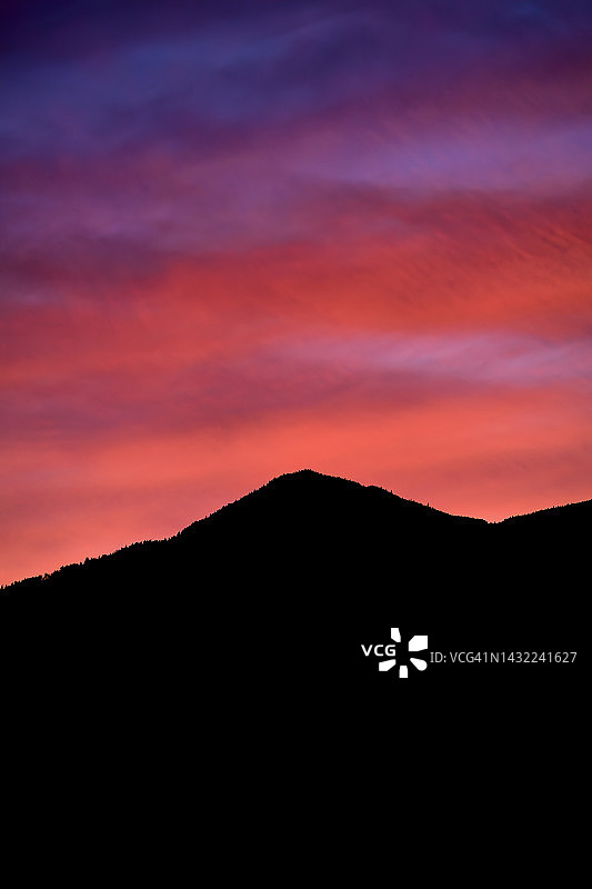 纽约州普莱西德湖附近阿迪朗达克高地地区的日落图片素材