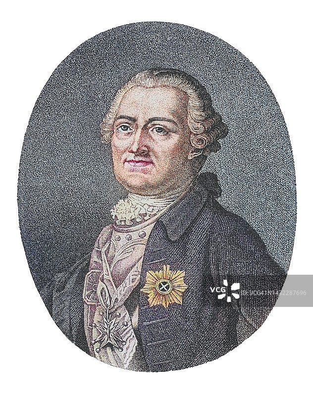 伯克哈德·克里斯托夫·格拉夫·冯·明尼黑肖像，他是德裔军官，曾是俄罗斯帝国的陆军元帅和政治人物图片素材