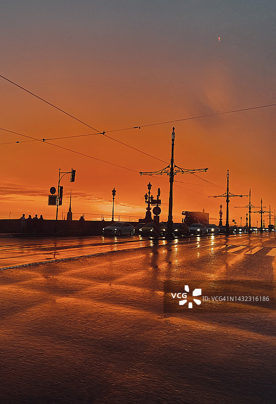 圣彼得堡城市日落风光图片素材