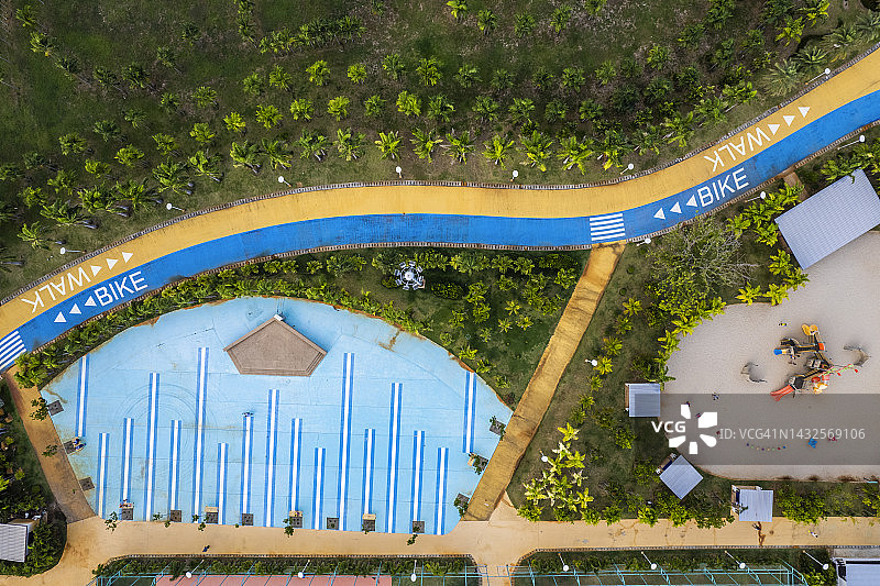 公共公园游乐场航拍图片素材