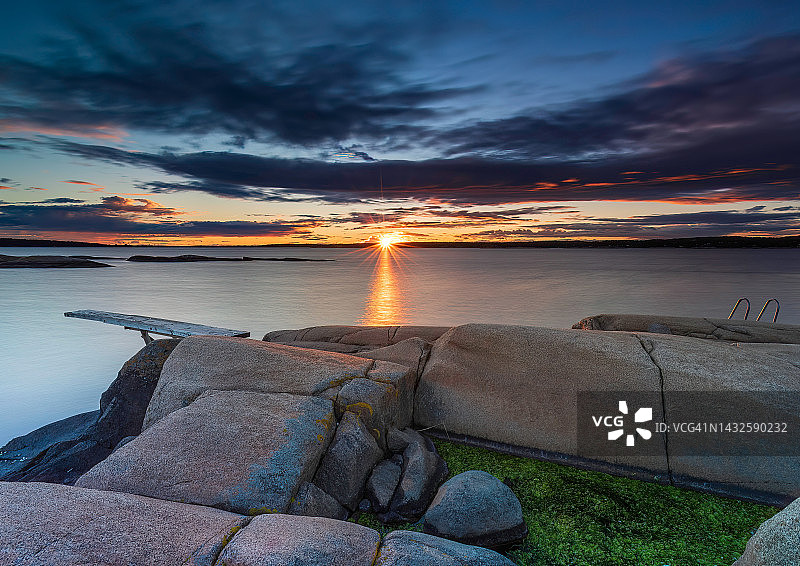 萨尔普斯堡海边的日落图片素材