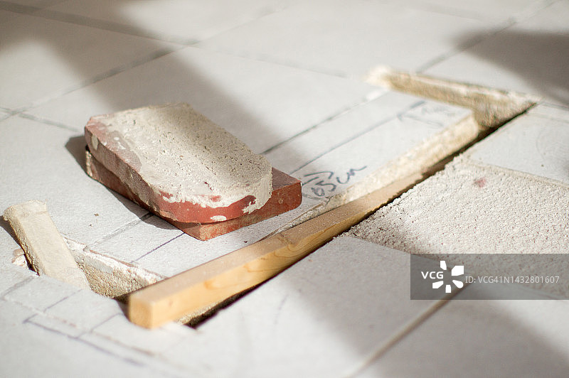瓷砖沟槽内部工作照片图片素材