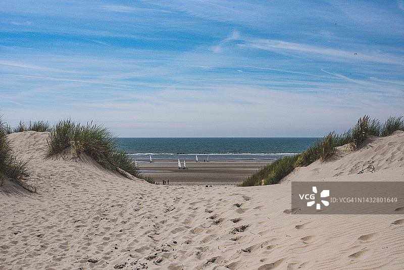 索姆湾海滩的沙丘图片素材