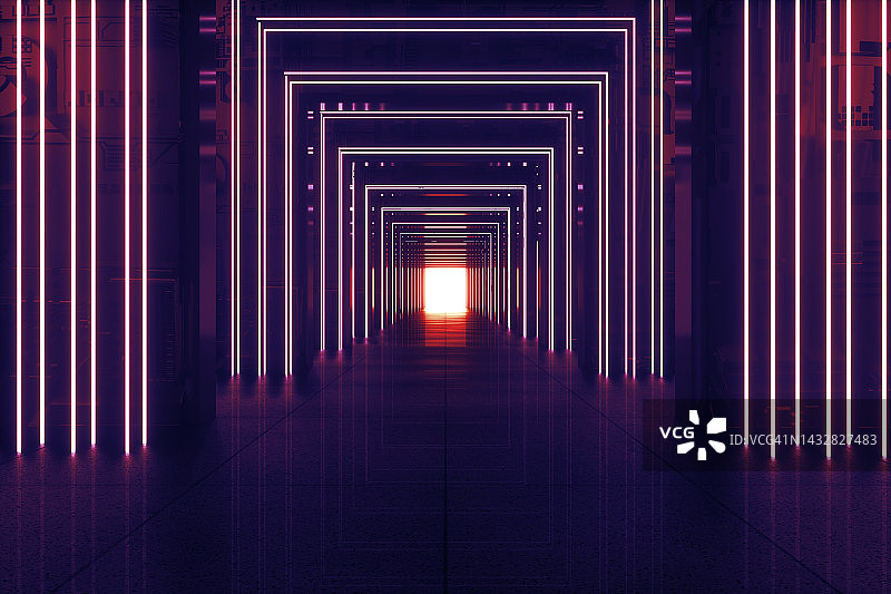 3D霓虹灯空间背景图片素材