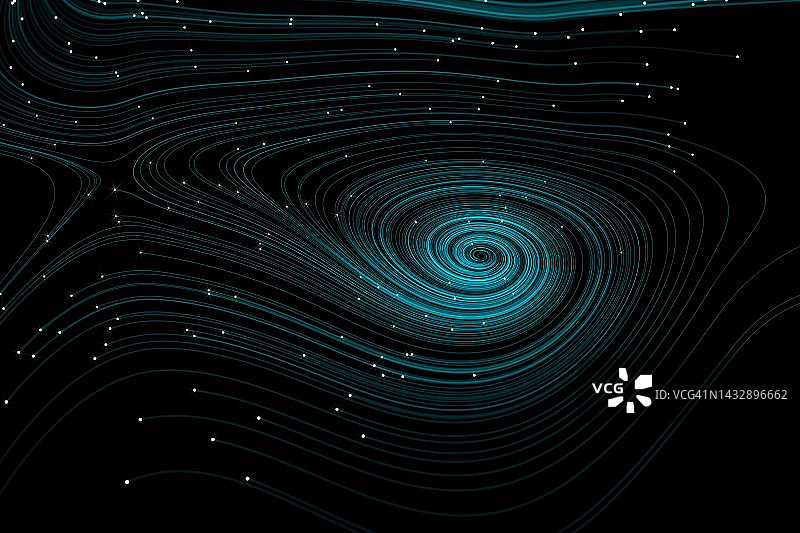 螺旋曲线和粒子技术背景图片素材