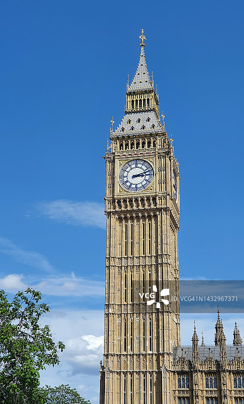 英国伦敦威斯敏斯特宫北端的大本钟图片素材
