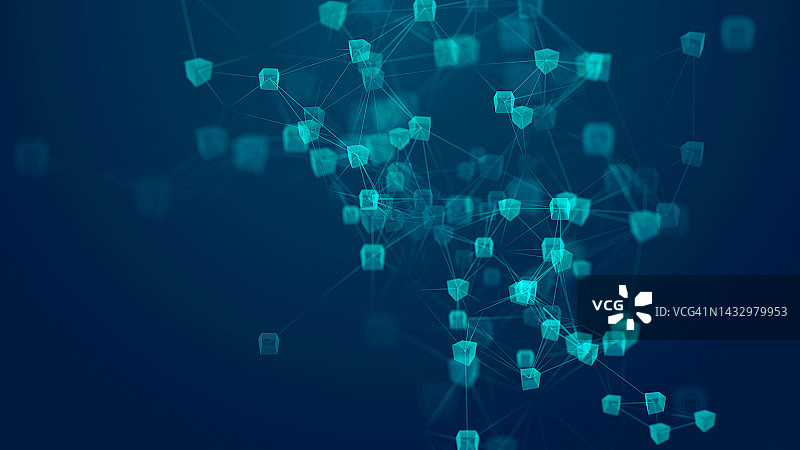 区块链技术概念插画图片素材