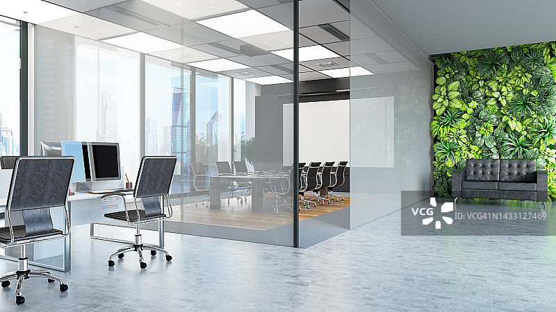 现代开放式办公空间室内设计图片素材