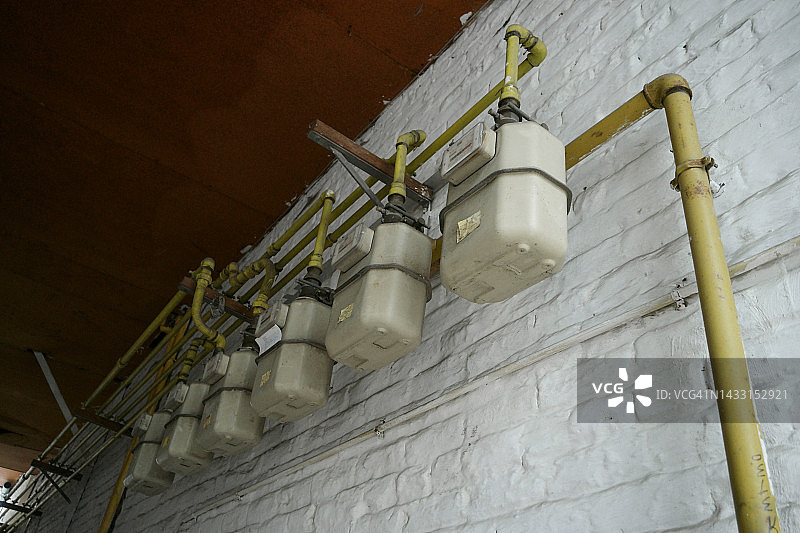 带管道的燃气表图片素材