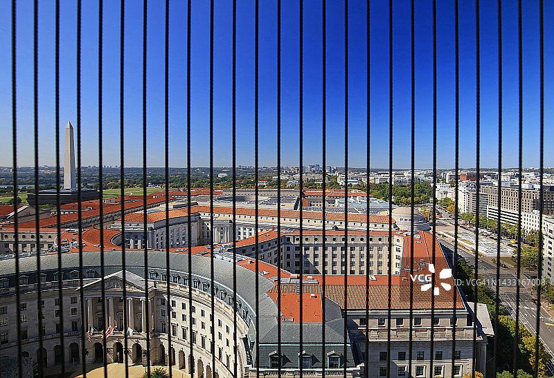 华盛顿国家广场、华盛顿纪念碑和自由广场景观图片素材