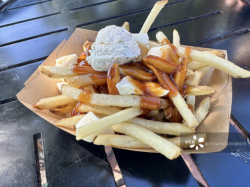 快餐肉汁奶酪薯条图片素材