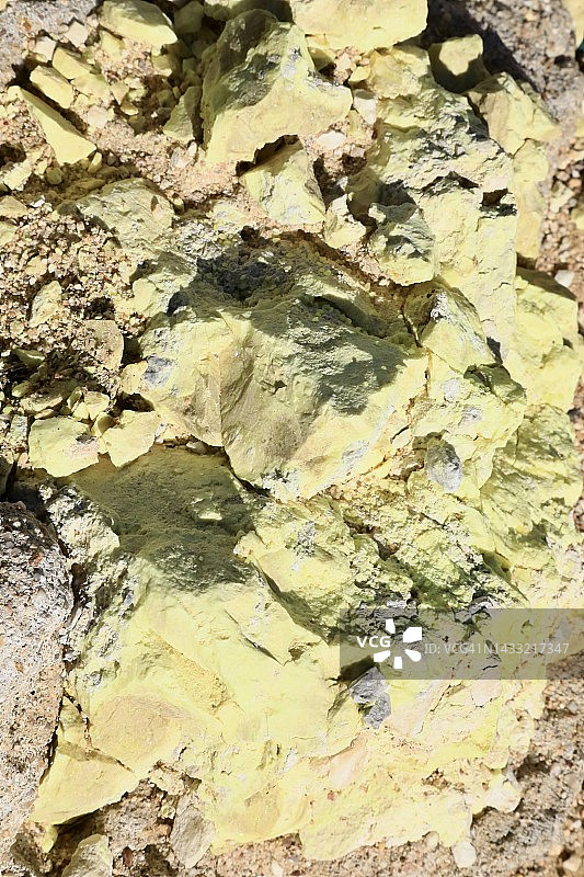 硫磺岩石，化学元素图片素材