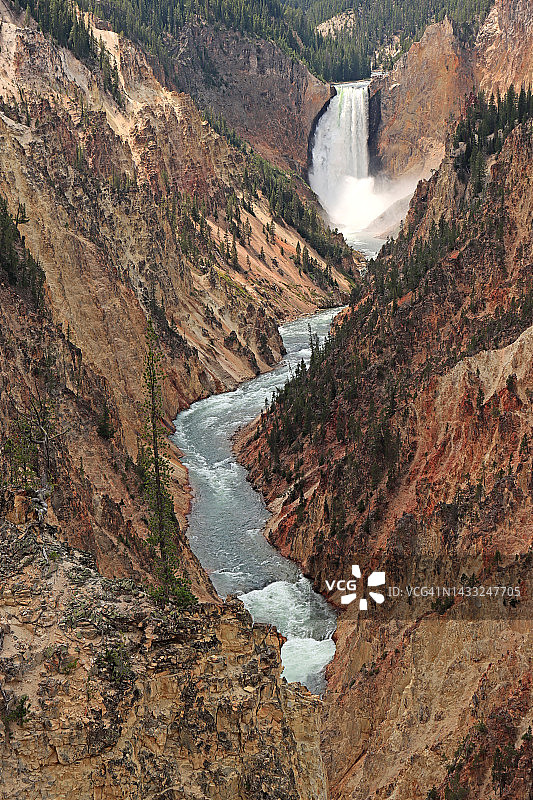 黄石国家公园黄石大峡谷的下瀑布图片素材