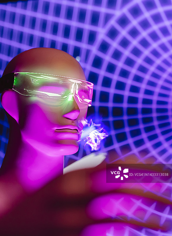 戴未来眼镜的机器人图片素材