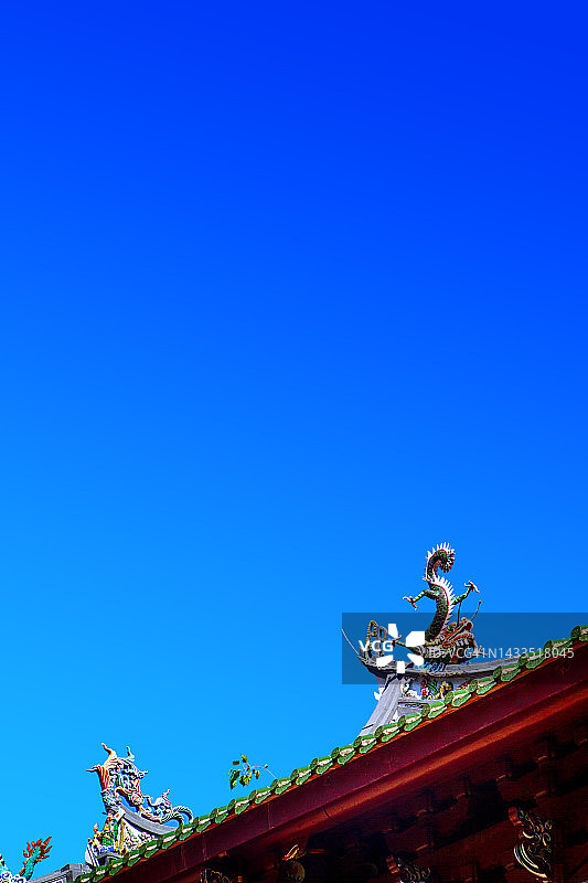 新加坡天福宫屋顶龙图片素材
