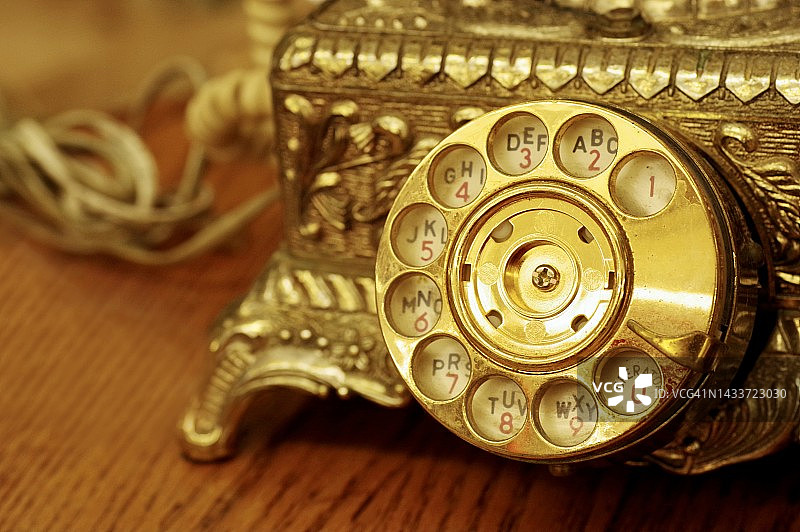 古董旋转电话图片素材