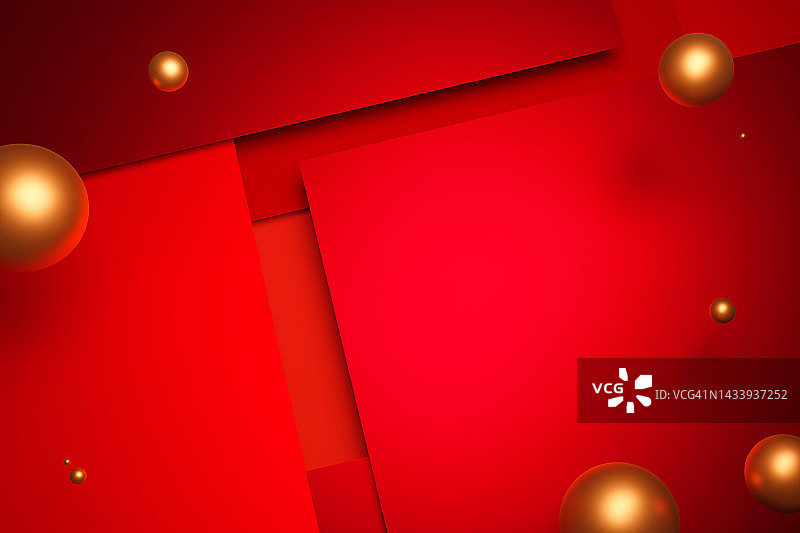 金色球体节日背景，带文案空间。圣诞节和新年快乐概念图片素材