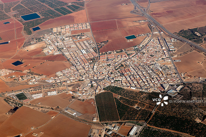 西班牙穆尔西亚城镇航拍图图片素材