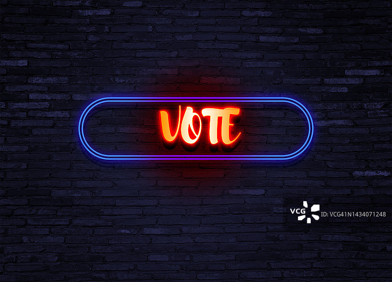 霓虹灯投票信息图片素材