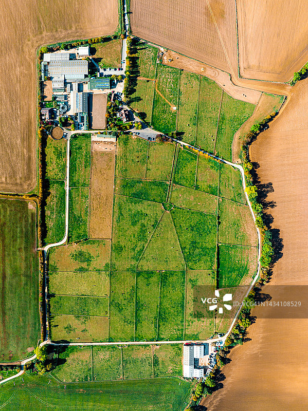 英国农场鸟瞰图图片素材